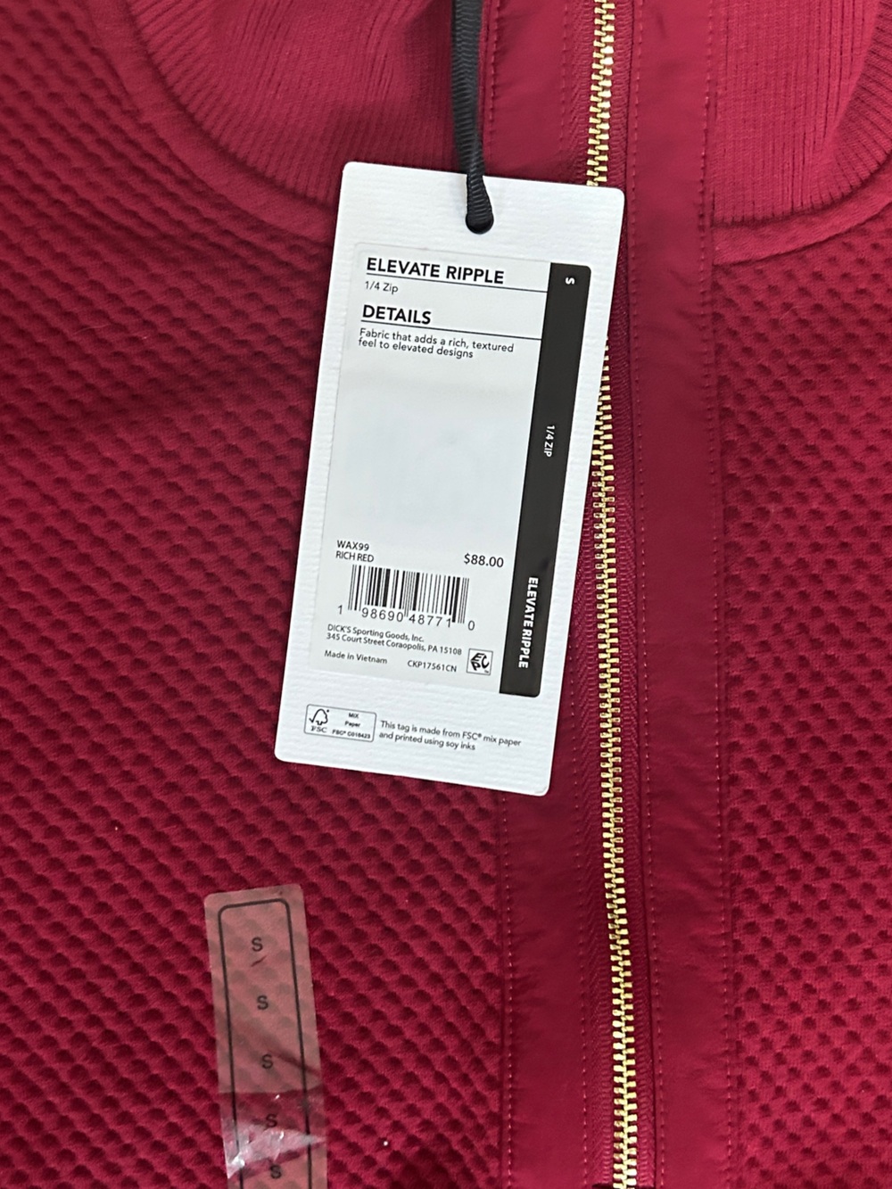 CALIA by Carrie Underwood Burgundy Quarter-Zip Pullover Sweatshirt - Picture 2 of 3